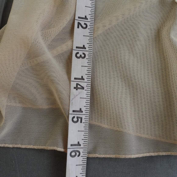 Y2K Lace Trim Cami Top Med Beige Cream Sheer Mesh Coquette Fairy Feminine Dainty - Picture 4 of 7